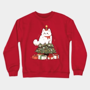 Funny Christmas Tree Cat Crewneck Sweatshirt